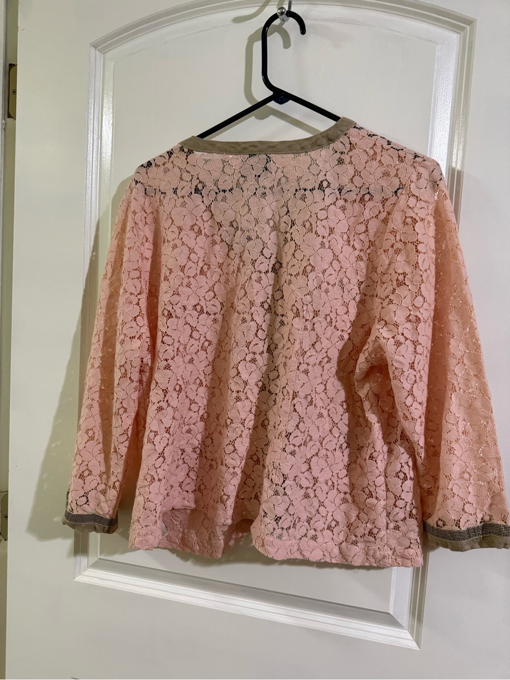 Pink Lace Button-Front Jacket - Picture 3 of 3